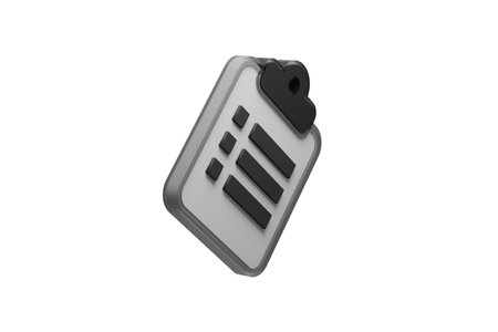 3D Isolated Todo Task Note Wishlist Render Illustration on White Backgroundの写真素材