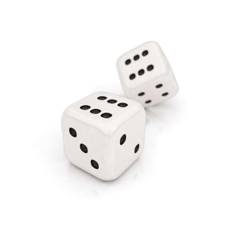 Dice on the white background