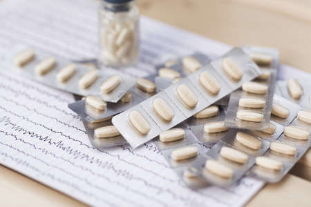 Electroencephalography rezults and epilepsy treatment with antiepileptics and cholecalciferol.の写真素材