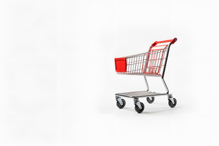 stainless shopping trolley copy space white background generative ai designの素材