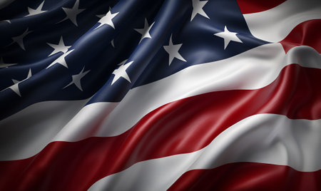 waving american flag usa cloth cinematic elegant generative ai designの素材