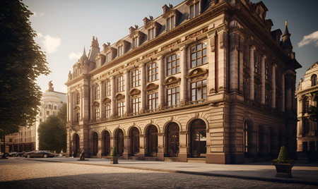 classic and artistic buildings typical of Europe, AI generative designの素材