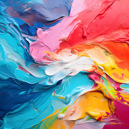 colorful thick paint mixed into abstract background, ai generative designの素材