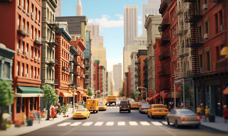 miniature toy city and its life, ai generative designの素材