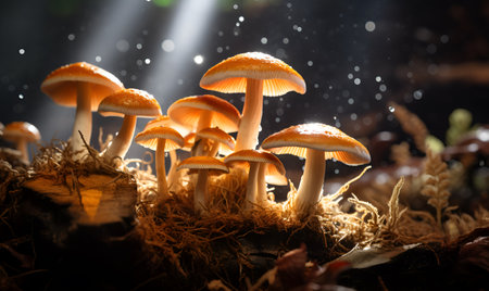 mushrooms in the wild, ai generative designの素材