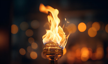 torch close up blur light background, ai generative designの素材