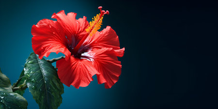 macro hibiscus flower copy space, ai generative designの素材