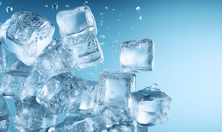 advertising ice cube pile background, ai generative designの素材