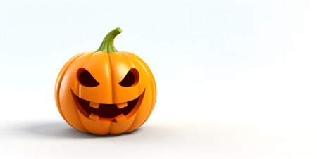 halloween pumpkin white background blank space, ai generative designの素材
