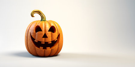 halloween pumpkin white background blank space, ai generative designの素材