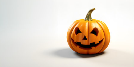 halloween pumpkin white background blank space, ai generative designの素材