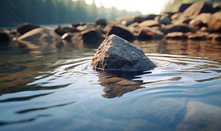 riverside rocks macro, ai generative designの素材