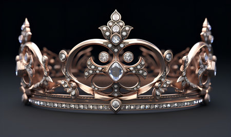 macro of queen crown with diamond decoration, ai generative designの素材