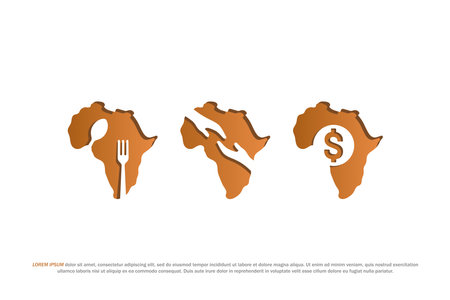 logo african hunger and poverty continent designのイラスト素材