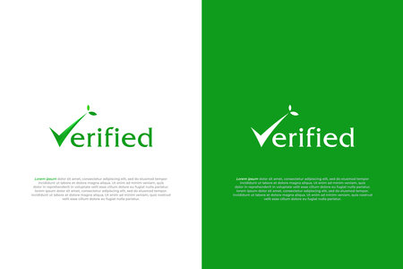 logo letter v plant verified designのイラスト素材