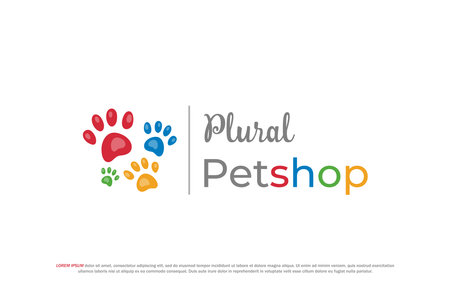 logo pet paw colorful pet shop designのイラスト素材