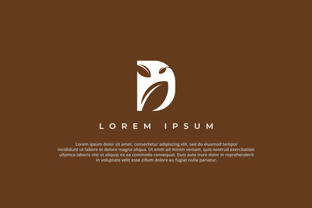 logo letter d leaf coffee bean designのイラスト素材
