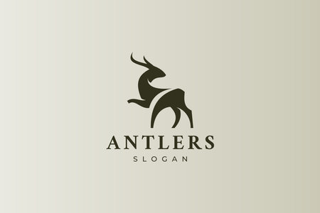 logo abstract deer silhouette full designのイラスト素材