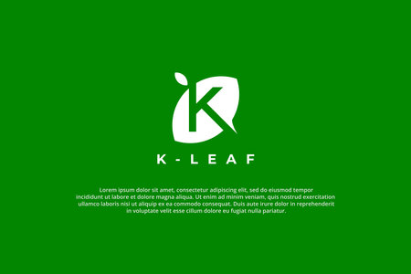 logo letter k leaf nature designのイラスト素材