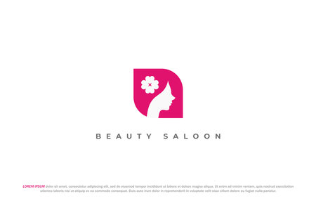 logo beauty woman head silhouette florist designのイラスト素材