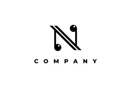 logo letter n note song melodyのイラスト素材