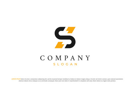 logo letter s energy lightning yellow modernのイラスト素材