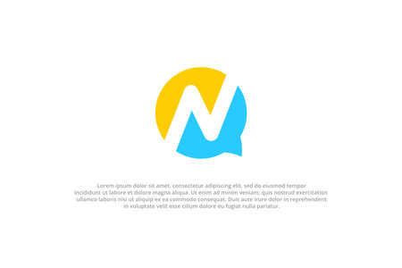 logo letter n talk chat messageのイラスト素材