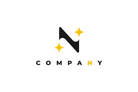 logo letter n and star blinkのイラスト素材