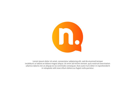 logo letter n talk chat messageのイラスト素材
