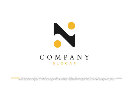 letter n abstract art logo minimal modernのイラスト素材