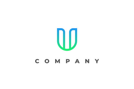 logo letter u line art businessのイラスト素材