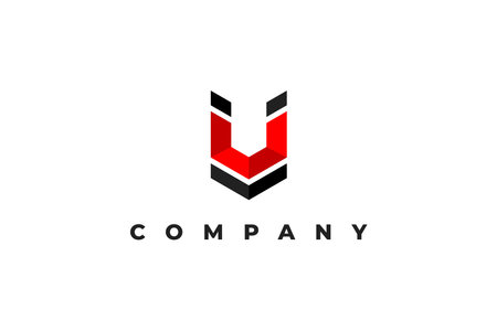 logo letter u geometric modern businessのイラスト素材