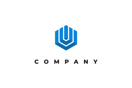 logo triple letter u modern businessのイラスト素材