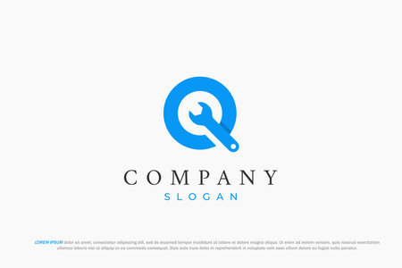 logo letter q quick repair puncher key mechanicalのイラスト素材