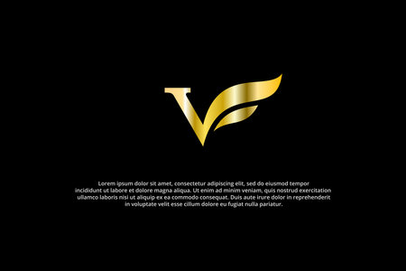 logo letter p golden wingのイラスト素材