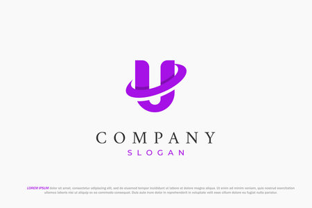 logo letter u planetary ring space businessのイラスト素材