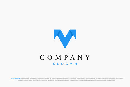 logo letter v folded origami paperのイラスト素材