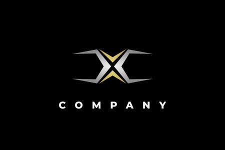 logo letter x luxury movie style metallicのイラスト素材