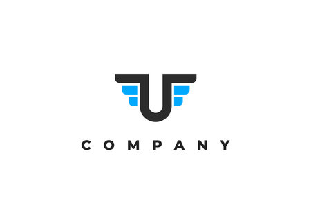 logo letter u winged businessのイラスト素材