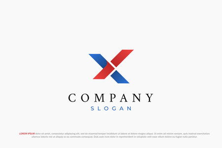logo letter x blue red businessのイラスト素材