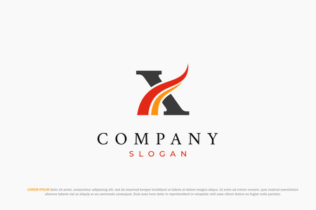 logo letter x fire flame business abstractのイラスト素材