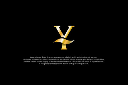 logo letter y golden luxury businessのイラスト素材
