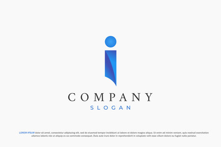 logo letter i gradation modern businessのイラスト素材
