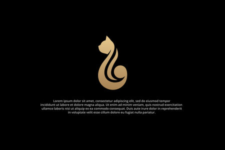 abstract artistic cat logo designのイラスト素材