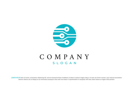Circuit Logo Design Vector Template. Technology Logo Icon Vector Design.のイラスト素材