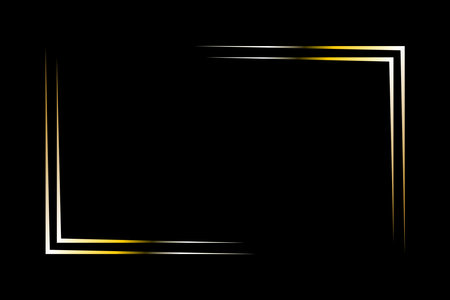 Gold shiny frame on black background. Vector illustration. Eps 10.のイラスト素材