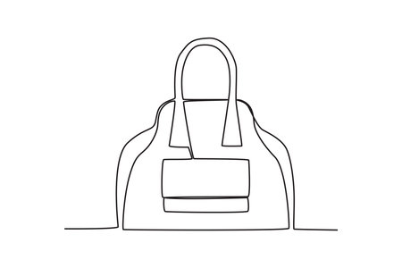 Continuous line drawing of handbag. Vector illustration in minimal style.のイラスト素材