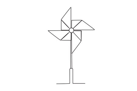 Windmill icon in outline style isolated on white background. Vector illustrationのイラスト素材