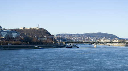 The Danube and the city of Budapestの写真素材