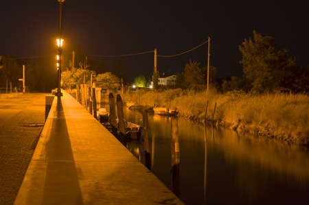 The lights in the lagoon of Veniceの写真素材